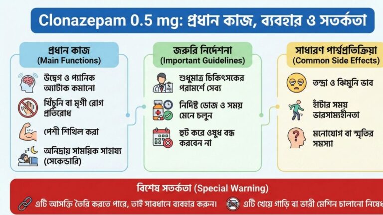 Clonazepam 0.5 mg এর কাজ কি